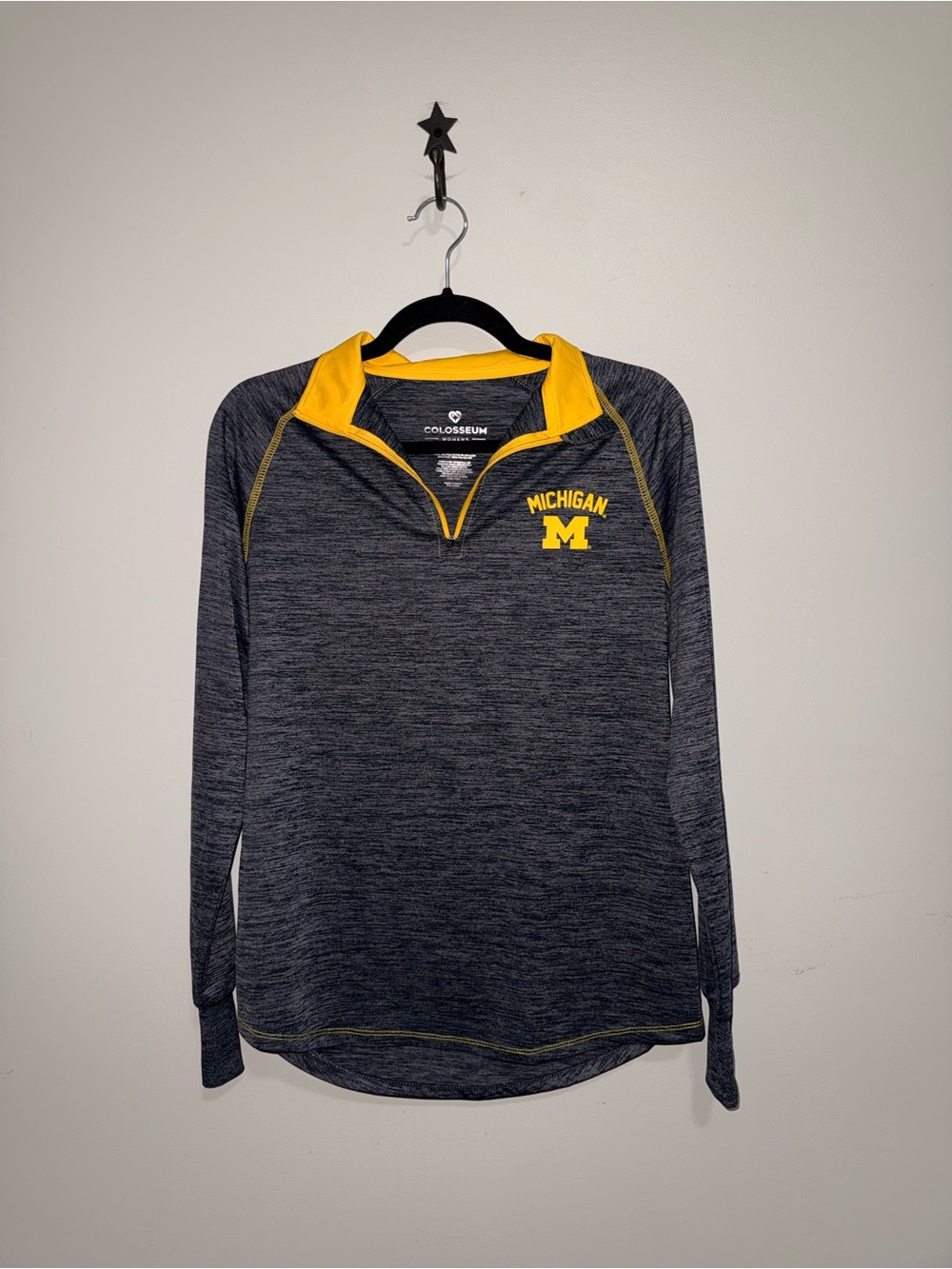 Colosseum Navy & Yellow Michigan Quarter-Zip Pullover